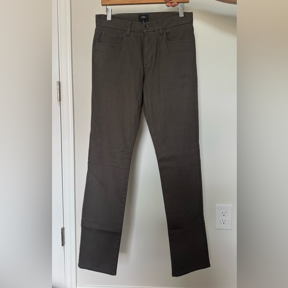 VINCE Dark Gray Straight-Leg Pants